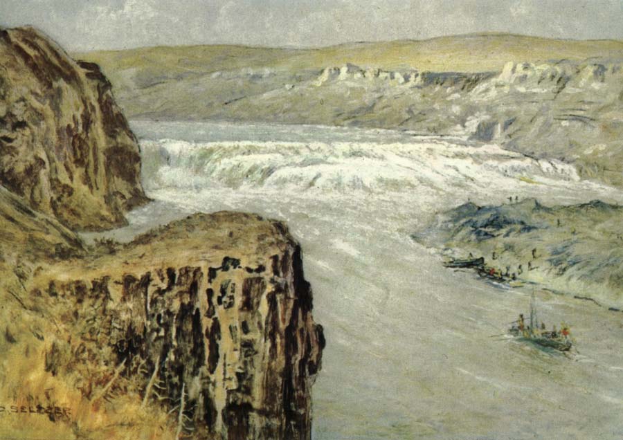 Lewis and Clark at the Great falls of the missouri